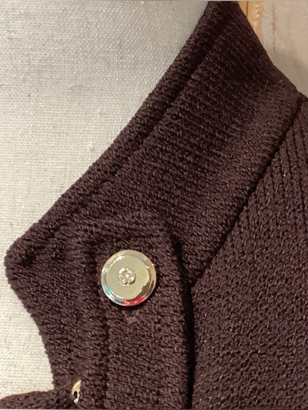 St John Santana Knit Cardigan Blazer Size 8 Chocolate Brown - Picture 4 of 8